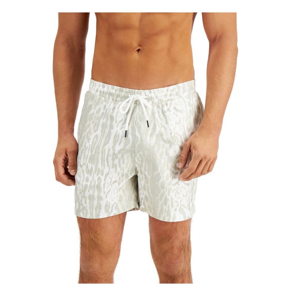 INC Mens White Athletic Fit Quick-Dry Swim Trunks XXL